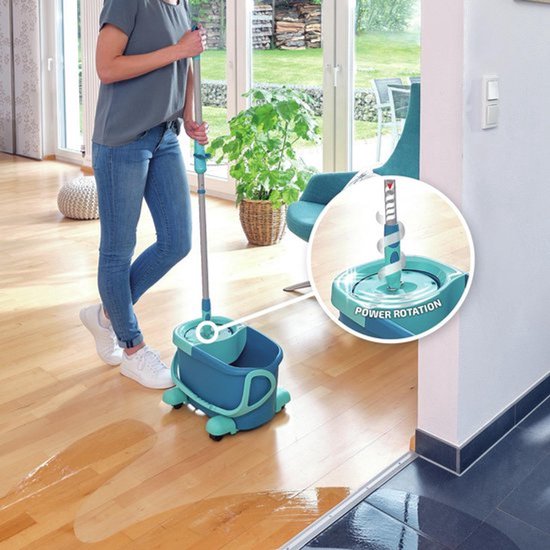 Leifheit Clean Twist Disc Mop Ergo - compleet dweilsysteem met wieltjes - 6 liter Tweede kans