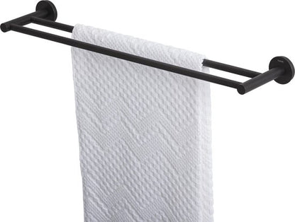 Tiger Urban - Handdoekrek dubbel 60 cm - Zonder boren - Boren of lijmen - Zwart Tweede kans