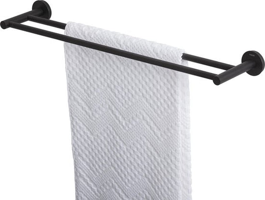 Tiger Urban - Handdoekrek dubbel 60 cm - Zonder boren - Boren of lijmen - Zwart Tweede kans