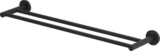 Tiger Urban - Handdoekrek dubbel 60 cm - Zonder boren - Boren of lijmen - Zwart Tweede kans