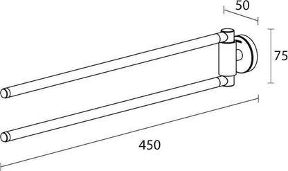 Tiger Urban - Handdoekrek 2-armig - 45 cm - Zwart Tweede kans