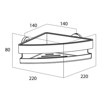 Tiger Noon - Doucherek - Douchemand hoek 22 cm - Zwart Tweede kans