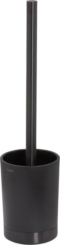 Tiger Tune - Toiletborstel met houder vrijstaand - Zwart metaal geborsteld / Zwart Tweede kans