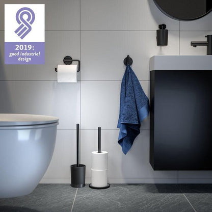 Tiger Tune - Toiletborstel met houder vrijstaand - Zwart metaal geborsteld / Zwart Tweede kans