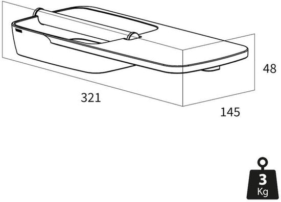 Tiger Tess - Wc rolhouder met planchet - 32,1 cm - Zwart / Antraciet Tweede kans