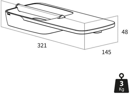 Tiger Tess - Wc rolhouder met planchet - 32,1 cm - Zwart / Antraciet Tweede kans