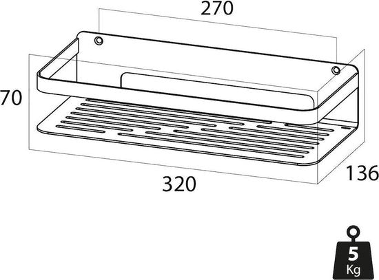 Tiger Caddy - Doucherek - Douchemand 32 cm - RVS geborsteld Tweede kans