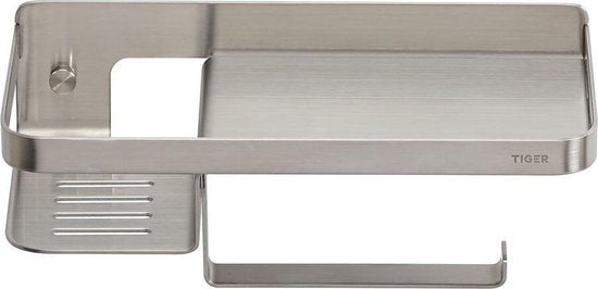 Tiger Caddy - Wc rolhouder met planchet 24 cm - RVS geborsteld Tweede kans