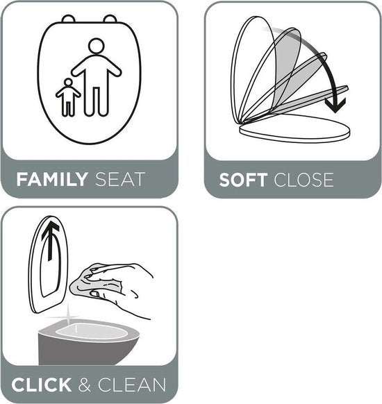 Tiger Tulsa - WC bril U-vorm - Toiletbril met deksel - Soft close - Easy Clean functie - Thermoplast Wit Tweede kans