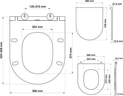 Tiger Elvas - WC bril D-vorm - Toiletbril met deksel - Soft Close - Easy Clean functie - Duroplast - Wit Tweede kans
