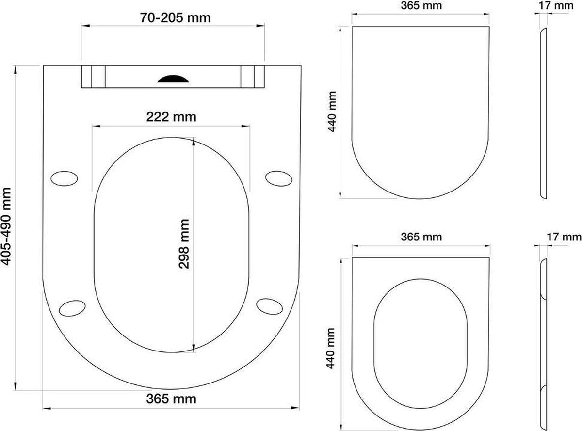 Tiger Veiros - WC bril D-vorm - Toiletbril met deksel - Soft close - Easy Clean functie - Thermoplast - Wit Tweede kans