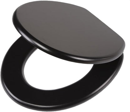 Tiger Leatherlook - WC bril - Toiletbril met deksel - MDF - Zwart Tweede kans