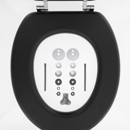 Tiger Leatherlook - WC bril - Toiletbril met deksel - MDF - Zwart Tweede kans