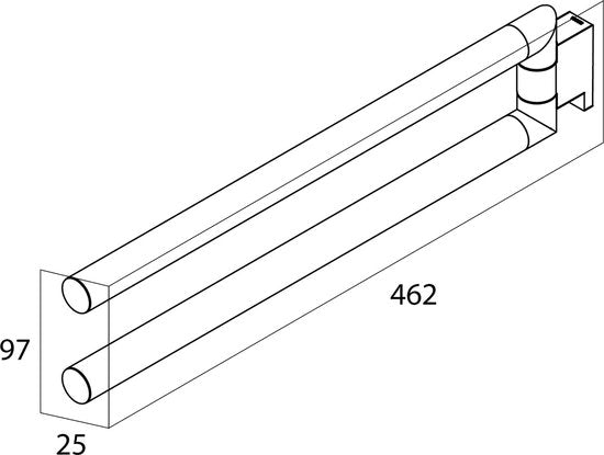 Tiger Bold - Handdoekrek 2-armig - 46,2 cm - Zwart Tweede kans