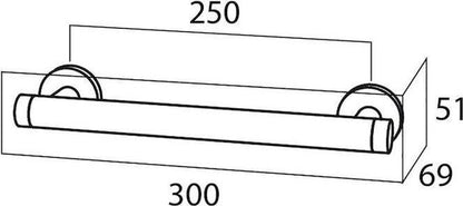 Tiger Boston Comfort & Safety - Handgreep - Wandbeugel 30 cm - RVS geborsteld Tweede kans