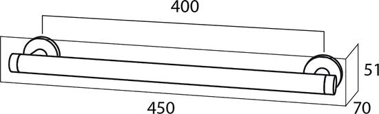 Tiger Boston Comfort & Safety - Handgreep - Wandbeugel 45 cm - RVS gepolijst Tweede kans