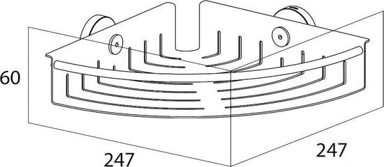 Tiger Boston - Doucherek - Douchemand hoek 24,7 cm - RVS geborsteld Tweede kans