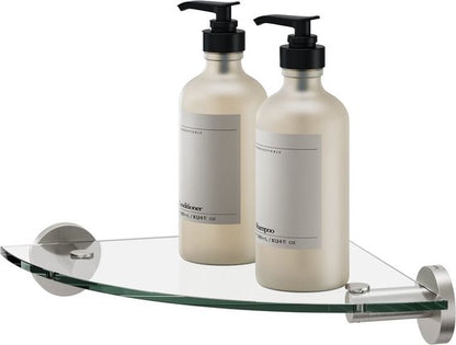 Tiger Boston - Hoekplank 25 cm - Zonder boren - Planchet - Boren of lijmen - RVS geborsteld Tweede kans