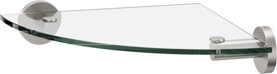 Tiger Boston - Hoekplank 25 cm - Zonder boren - Planchet - Boren of lijmen - RVS geborsteld Tweede kans