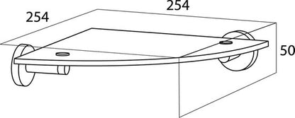 Tiger Boston - Hoekplank 25 cm - Zonder boren - Planchet - Boren of lijmen - RVS geborsteld Tweede kans