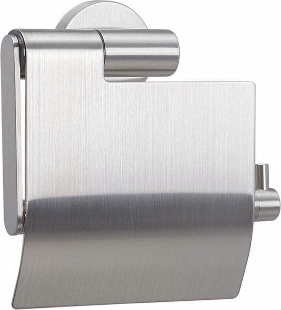 Tiger Boston - Wc rolhouder met klep - Toiletrolhouder - Zonder boren - Boren of lijmen - RVS geborsteld Tweede kans