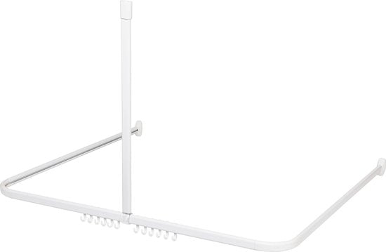 Sealskin - Easy Roll Douchegordijnstangset - Universeel - L en U vorm montage - 90x90x90 cm - Wit Tweede kans