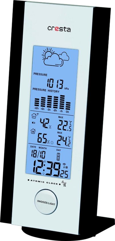 Cresta Care DTX250 Digitaal Weerstation voor binnen en buiten | Zwart/Zilver