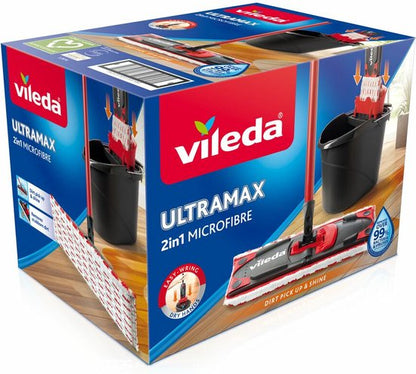 Vileda UltraMax Power 2in1 Complete set - Vlakke microvezelmop+emmer met pers Tweede kans
