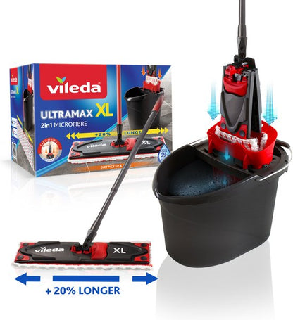 Vileda Ultramax XL complete set met mop en emmer - Mopset met emmer - 20% langere kop - Voor alle harde vloeroppervlakken tweede kans