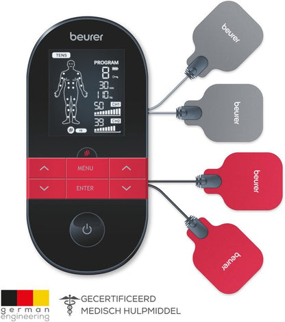 Beurer EM 59 Heat TENS/EMS/massage/verwarming apparaat - 4 in 1 - 4 Elektroden/gelpads - 2 Warmtestanden - Afteltimer Tweede kans