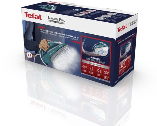 Tefal EasyGliss Plus FV5737 - Stoomstrijkijzer - 45 g/min Stoomafgifte - 220 g/min Stoomboost - Anti-Kalk - Snel Opwarmen - 2500W Tweede kans