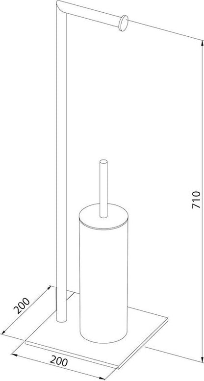 Sealskin Tube - Toiletbutler - Toiletborstel met houder siliconen - vrijstaand - Chroom Tweede kans