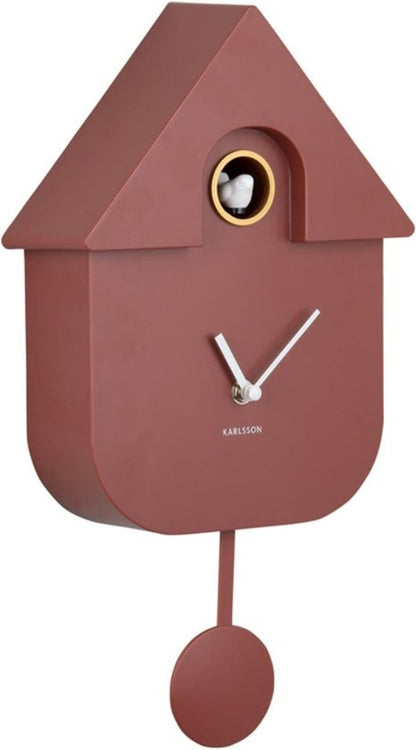 Karlsson Koekoeksklok Modern Cuckoo - Okerrood - 8.5x21.5x41cm - Wandklok Modern