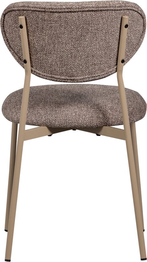WOOOD Valor Eetkamerstoelen - Polyester - Zand- Set van 2