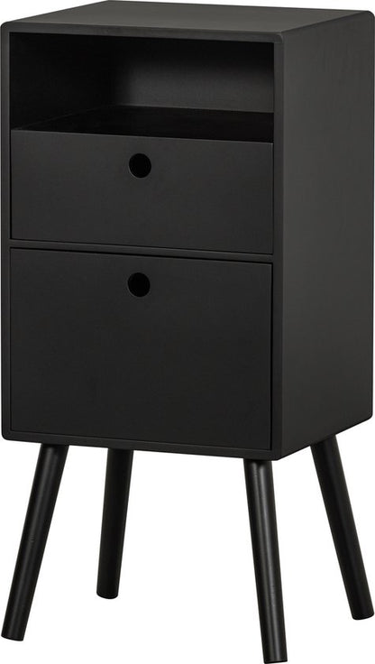 WOOOD Ozzy Nachtkastje - Hout - Zwart - 75x36x30 cm