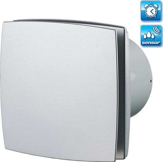 Badkamerventilator Design Ø125 mm - Timer - Vochtsensor - Zilver mat Tweede kans