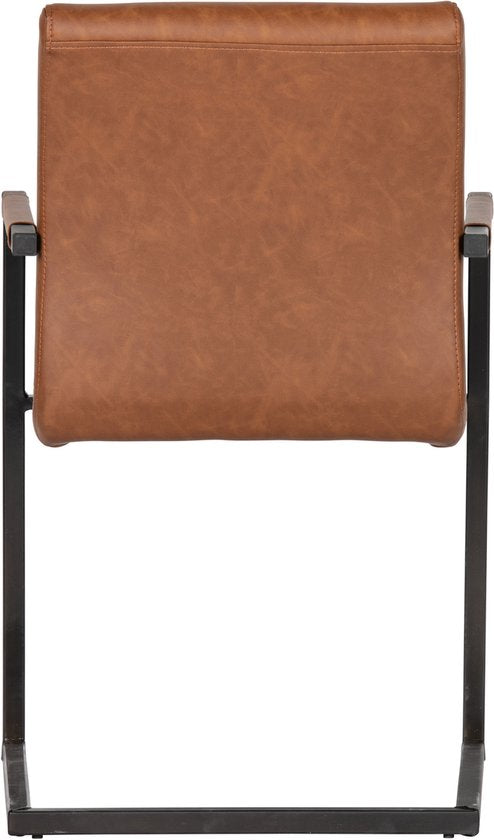 WOOOD Bas Eetkamerstoel - Pu - Cognac - 87x54x62