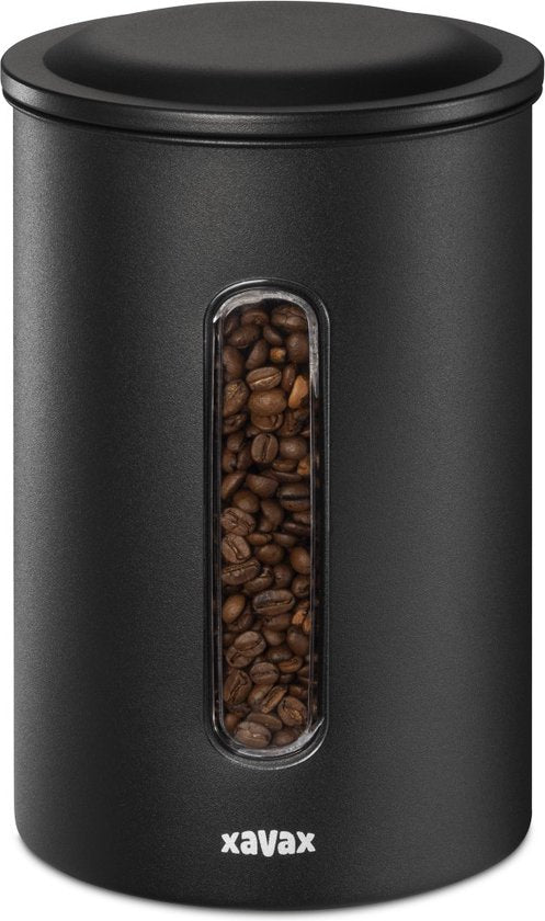 Xavax Koffieblik voor 1,3 kg bonen of 1,5 kg poeder, luchtdicht, aromadicht, zw