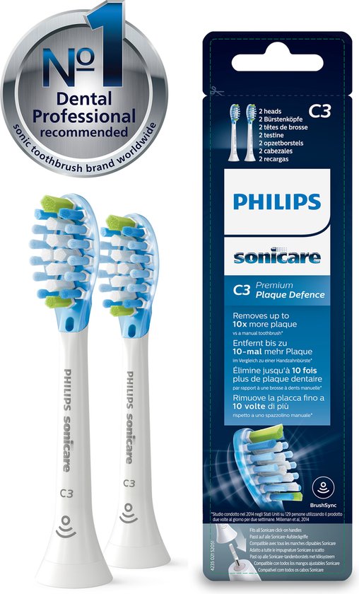 Philips Sonicare C3 Adaptive Clean HX9042/17 - Opzetborstel - 2 stuks - Wit (kopie)