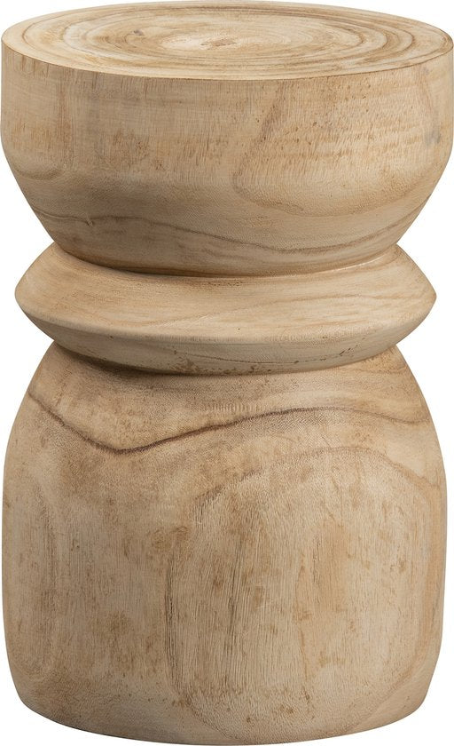 WOOOD Bikkel Kruk - Hout - Naturel - 40x28x28 cm