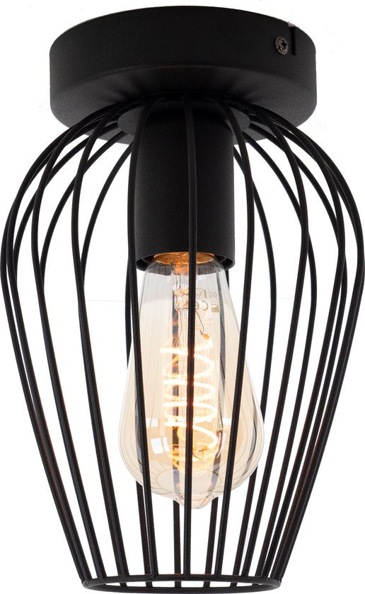 EGLO Newtown Plafondlamp - E27 - Ø 16 cm - Zwart Tweede kans