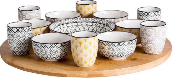 Cosy&Trendy Azra 14-Delig Draaischotel - Ø 40 cm - Bamboe Tweede kans