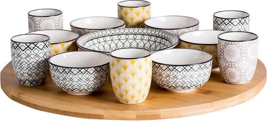 Cosy&Trendy Azra 14-Delig Draaischotel - Ø 40 cm - Bamboe Tweede kans