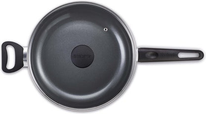 Brabantia INDU+ R Hapjepan / Skillet inclusief glazen deksel - Ø 28 cm – 100% gerecycled aluminium - keramische antiaanbaklaag Tweede kans