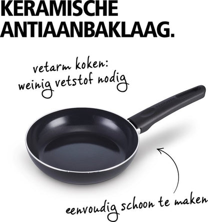 Brabantia Cooking Pleasure set - 7- delig - Inductie - Keramische anti aanbaklaag - 100% PFAS vrij - Zwart Tweede kans
