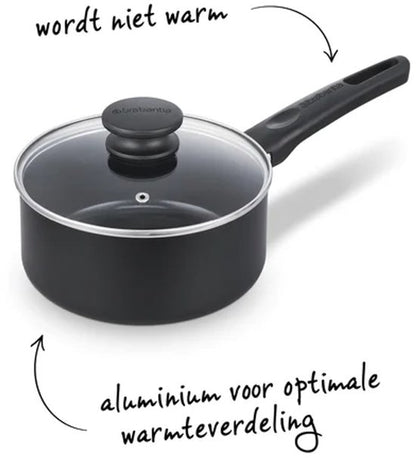 Brabantia Cooking Pleasure set - 7- delig - Inductie - Keramische anti aanbaklaag - 100% PFAS vrij - Zwart Tweede kans