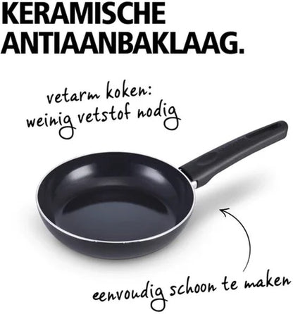 Brabantia Cooking Pleasure set - 7- delig - Inductie - Keramische anti aanbaklaag - 100% PFAS vrij - Zwart Tweede kans