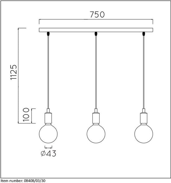 Lucide FIX - Hanglamp - 3xE27 - Zwart Tweede kans