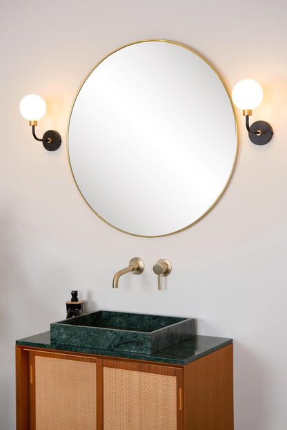 Lucide BEREND - Wandlamp Badkamer - 1xG9 - IP44 - Zwart Tweede kans