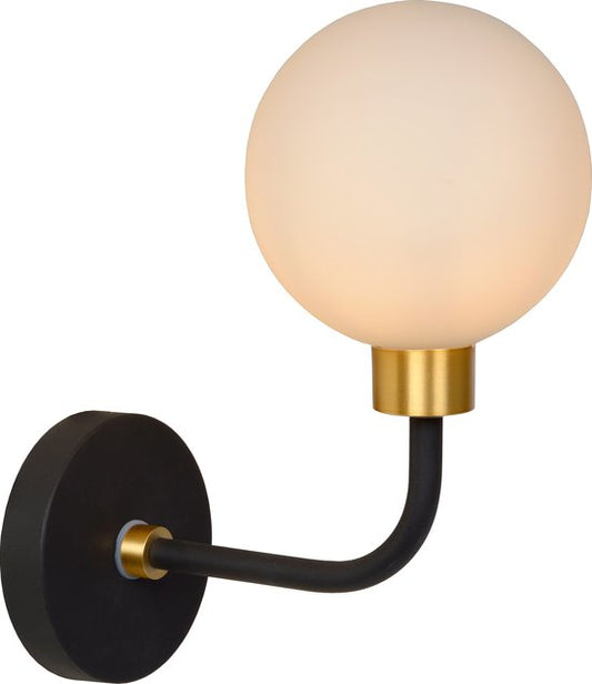 Lucide BEREND - Wandlamp Badkamer - 1xG9 - IP44 - Zwart Tweede kans